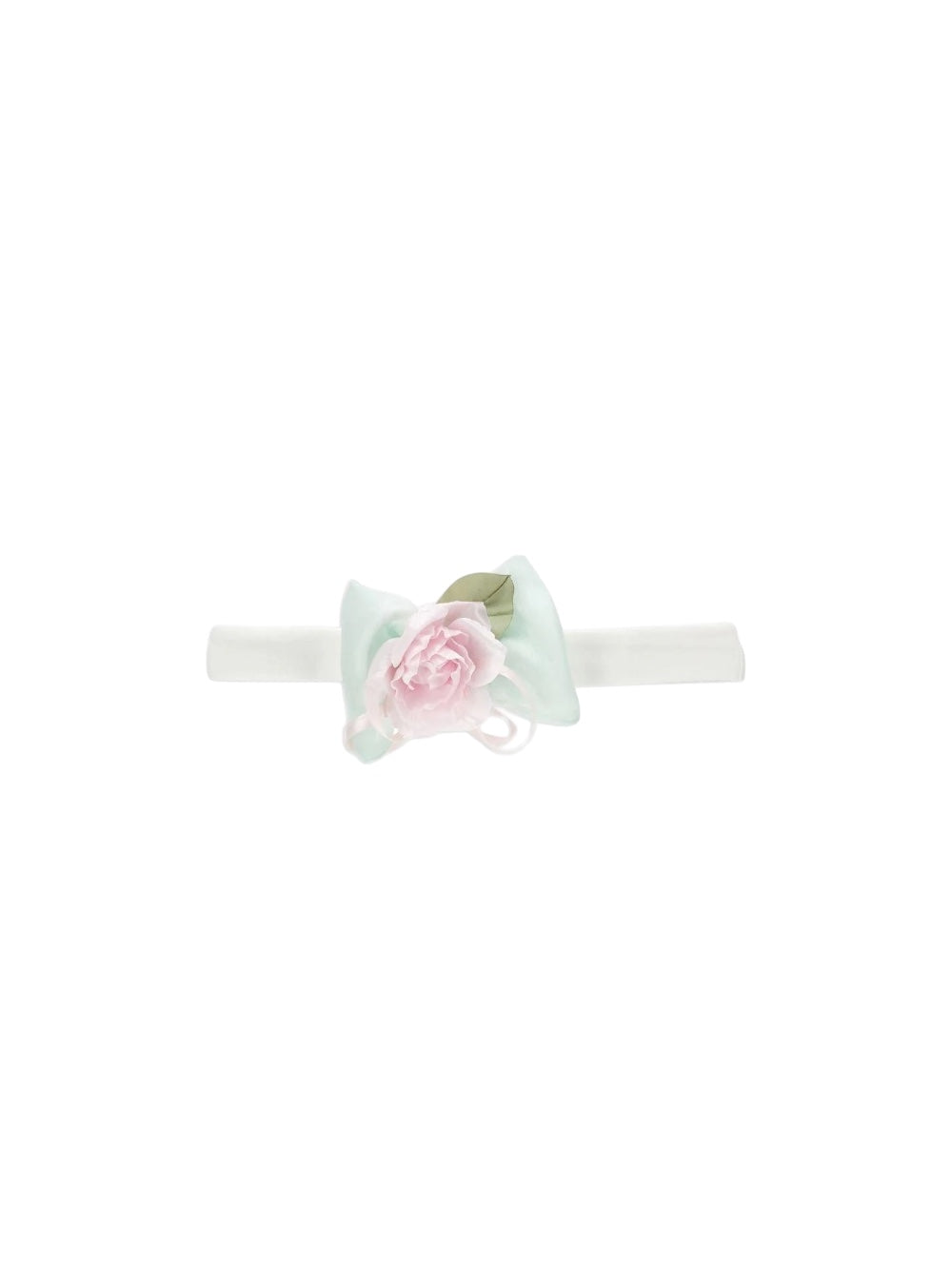 Fascia per capelli bianca con rosa applicata Monnalisa