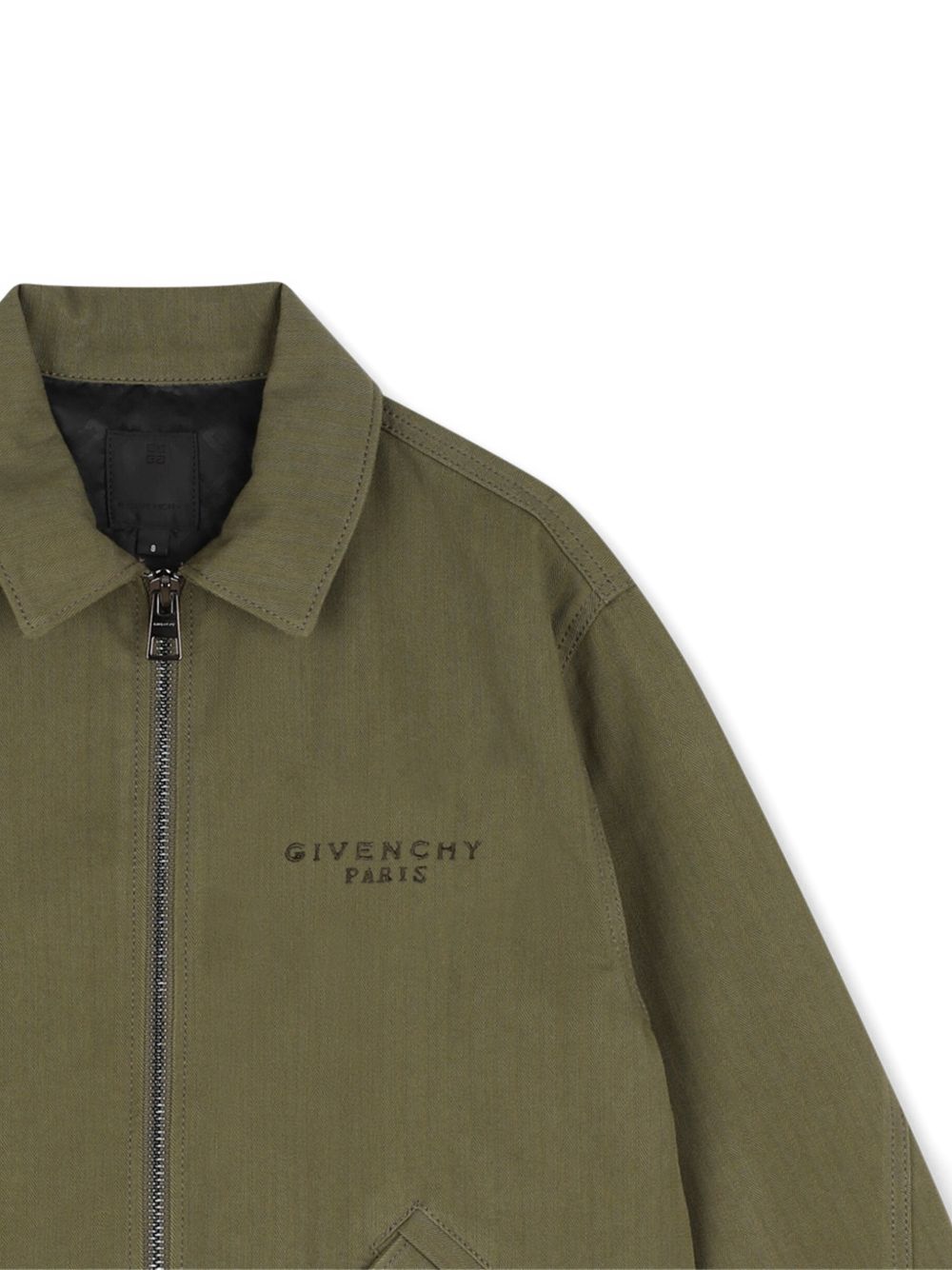 Giacca camicia verde con logo cucito Givenchy