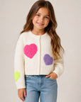 Cardigan bianco con dettagli cuori Billiebllush