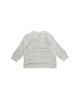 T-shirt bianca manica lunga baby con logo Ralph Lauren cucito blu