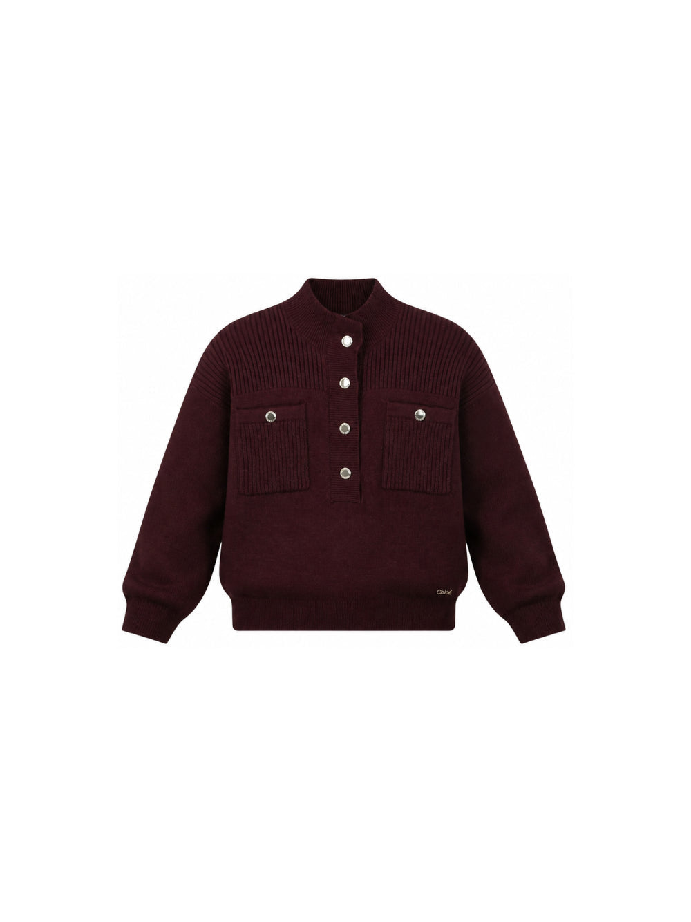 Maglione bordeaux con dettagli in metallo Chloè