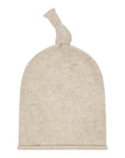 Cappello beige in filo misto cashmere con nodino e dettaglio logo Nanan