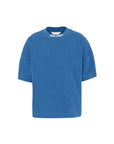 T-shirt blu con stampa logo Palm Angels