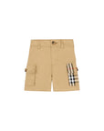Bermuda beige con tasconi con stampa check Burberry