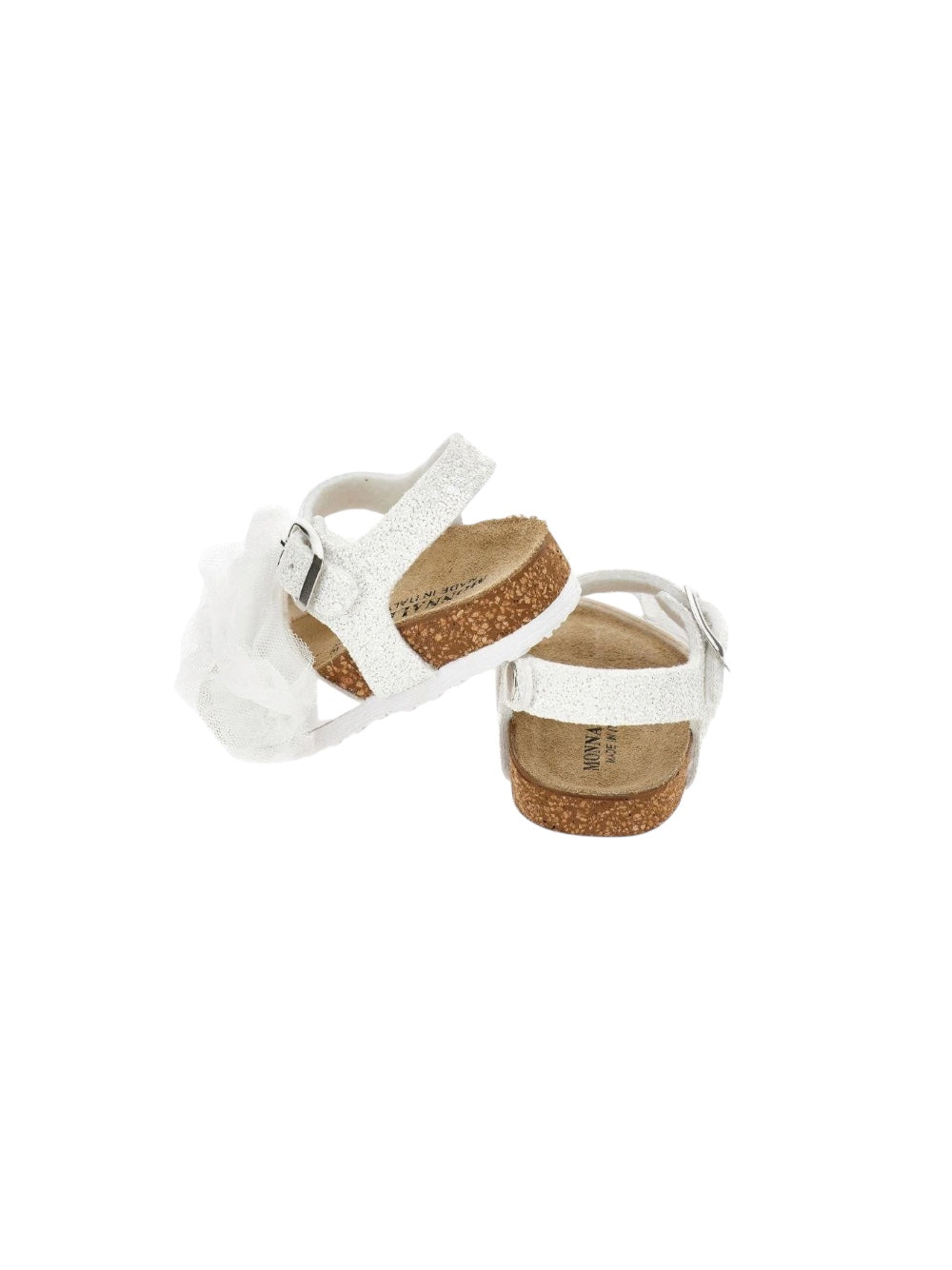 Sandali bianchi con dettagli tulle Monnalisa