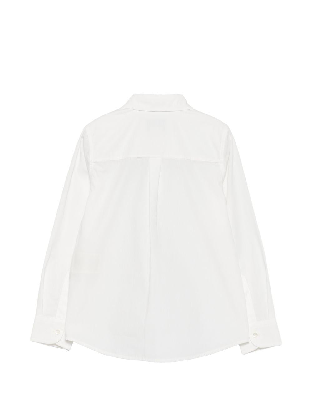 Camicia in cotone bianca con dettagli logo FF Fendi