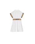 Abito bianco con richiamo check Burberry
