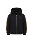 Felpa nera con dettaglio check Burberry