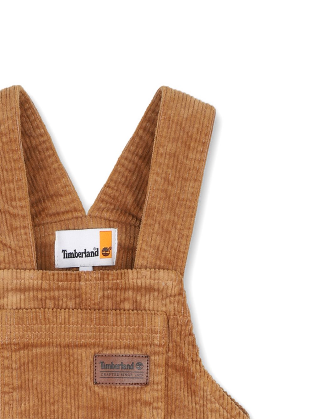 Salopette a costine mattone con dettagli logo Timberland