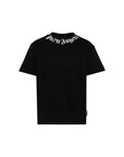 T-shirt nera con stampa logo Palm Angels