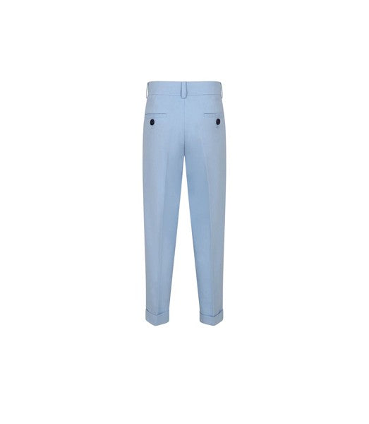 Pantalone azzurro con dettagli logo Boss