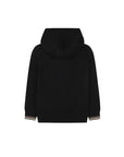 Cardigan nero con dettagli logo Boss