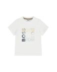 T-shirt bianca con stampa logo Boss