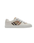 Scarpe bianche con dettagli fantasia check Burberry