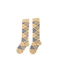 Calzini beige con stampa check Burberry