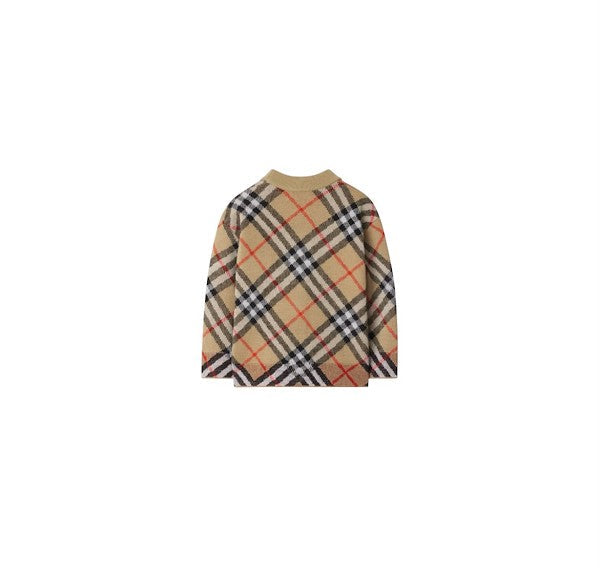 Cardigan biege e fantasia check Burberry