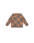 Cardigan con zip beige con logo check Burberry