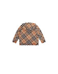 Cardigan con zip beige con logo check Burberry