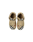 Scarpe collo alto beige con stampa logo Burberry