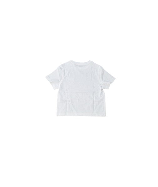 T-shirt bianca con dettagli check Burberry