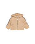 Felpa beige con dettaglio check Burberry