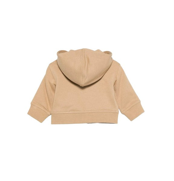 Felpa beige con dettaglio check Burberry