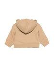 Felpa beige con dettaglio check Burberry