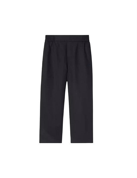 Pantalone blu  dettaglio logo Burberry cucito