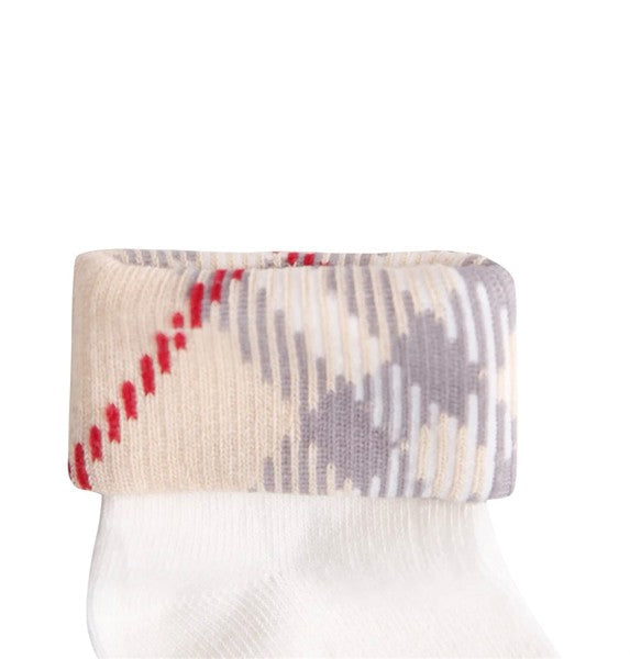 Set di calzini panna con dettaglio check Burberry