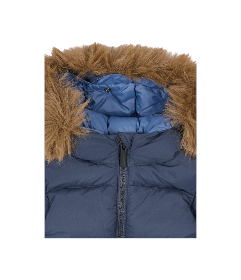 Giubbino blu baby con pelliccia e dettaglio logo Colmar