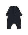 Tutina blu navy con stampa logo classico Moncler