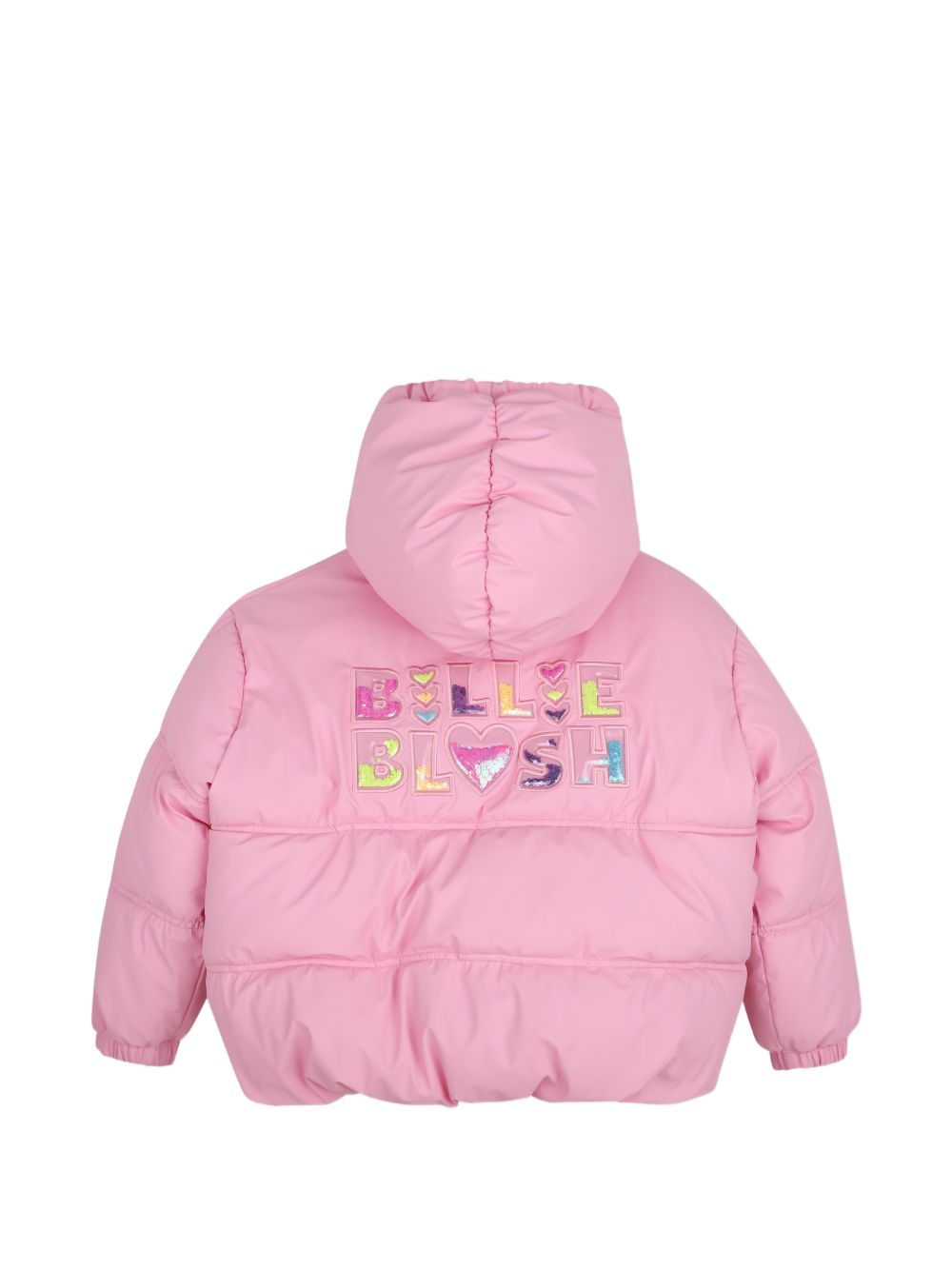 Piumino rosa con dettagli logo Billieblush sul retro