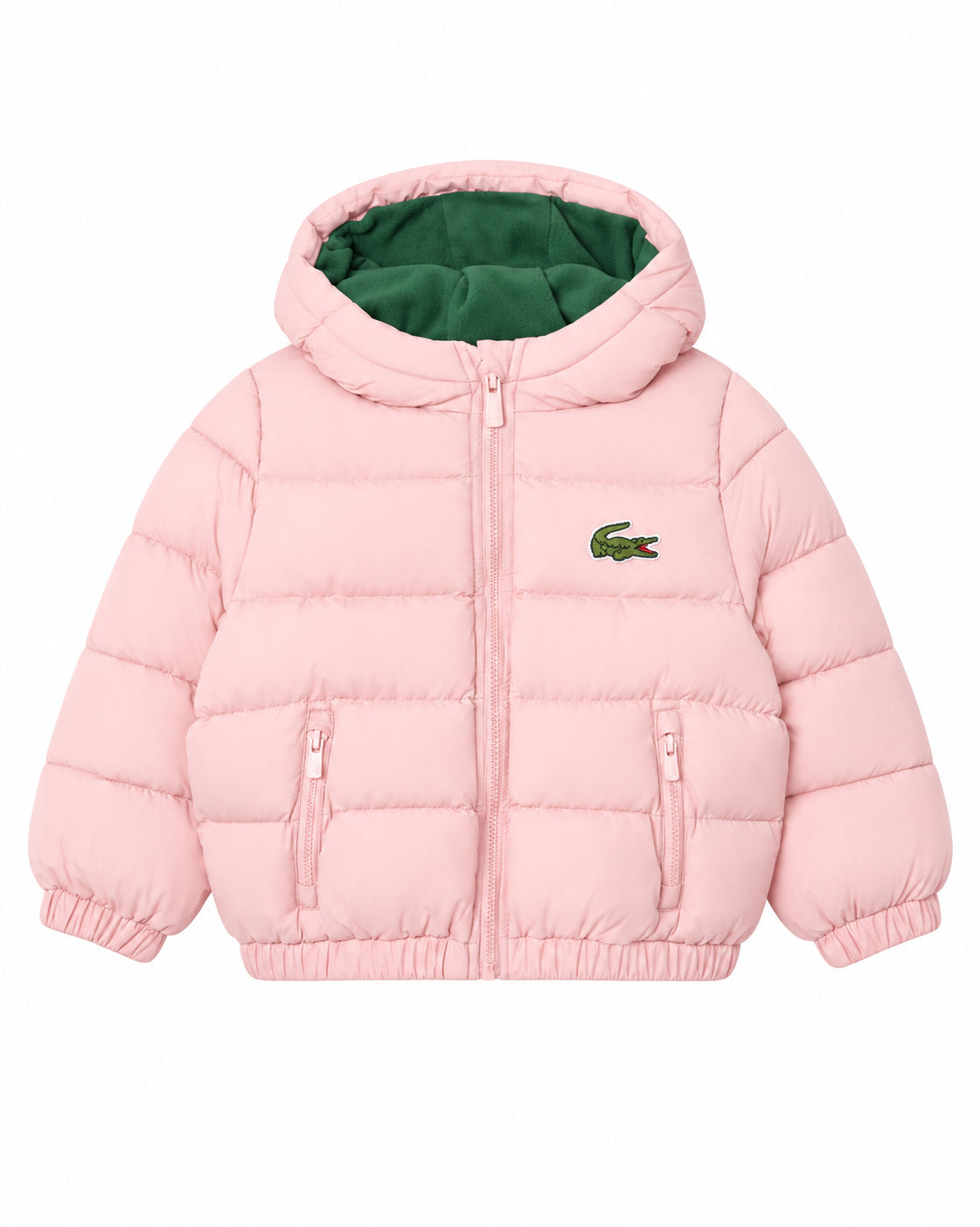 Giubbino rosa con patch logo Lacoste