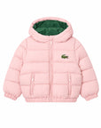 Giubbino rosa con patch logo Lacoste