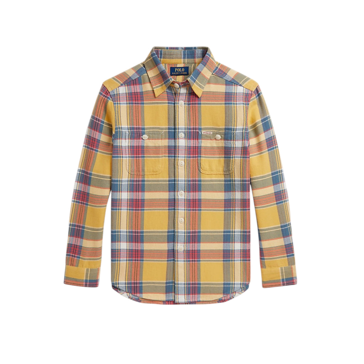 Camicia in flanella multicolore con dettaglio logo Ralph Lauren