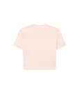 T-shirt cropped rosa con stampa logo Palm Angels
