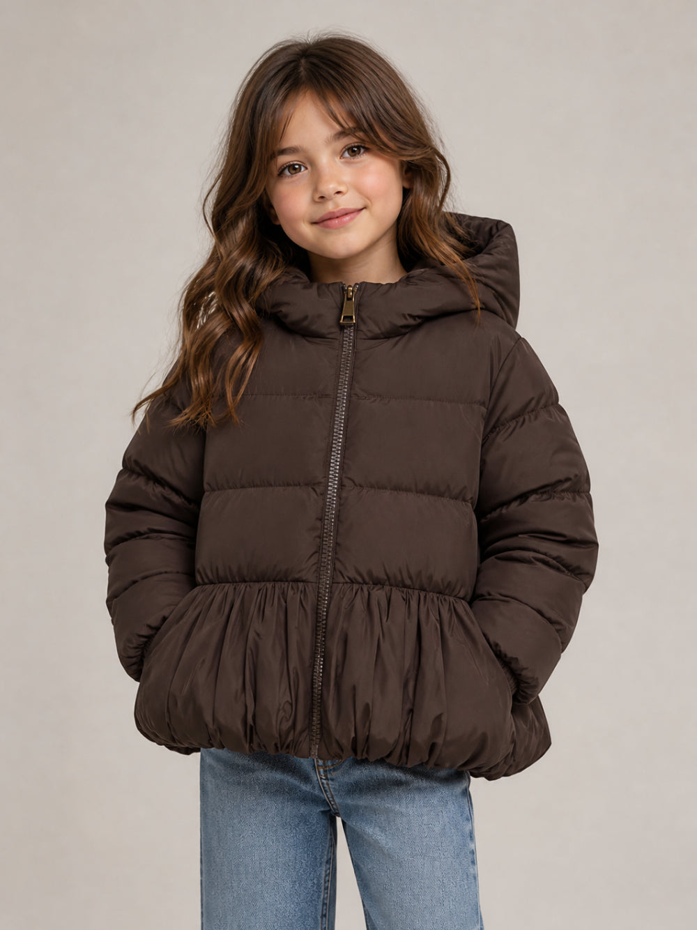 Giubbino Elizaveta marrone con dettaglio patch Moncler