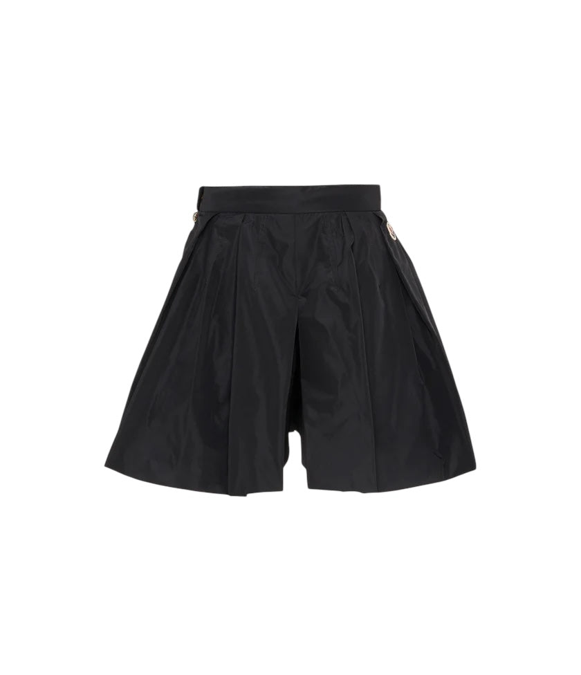 Pantaloncino blu navy con patch logo Moncler