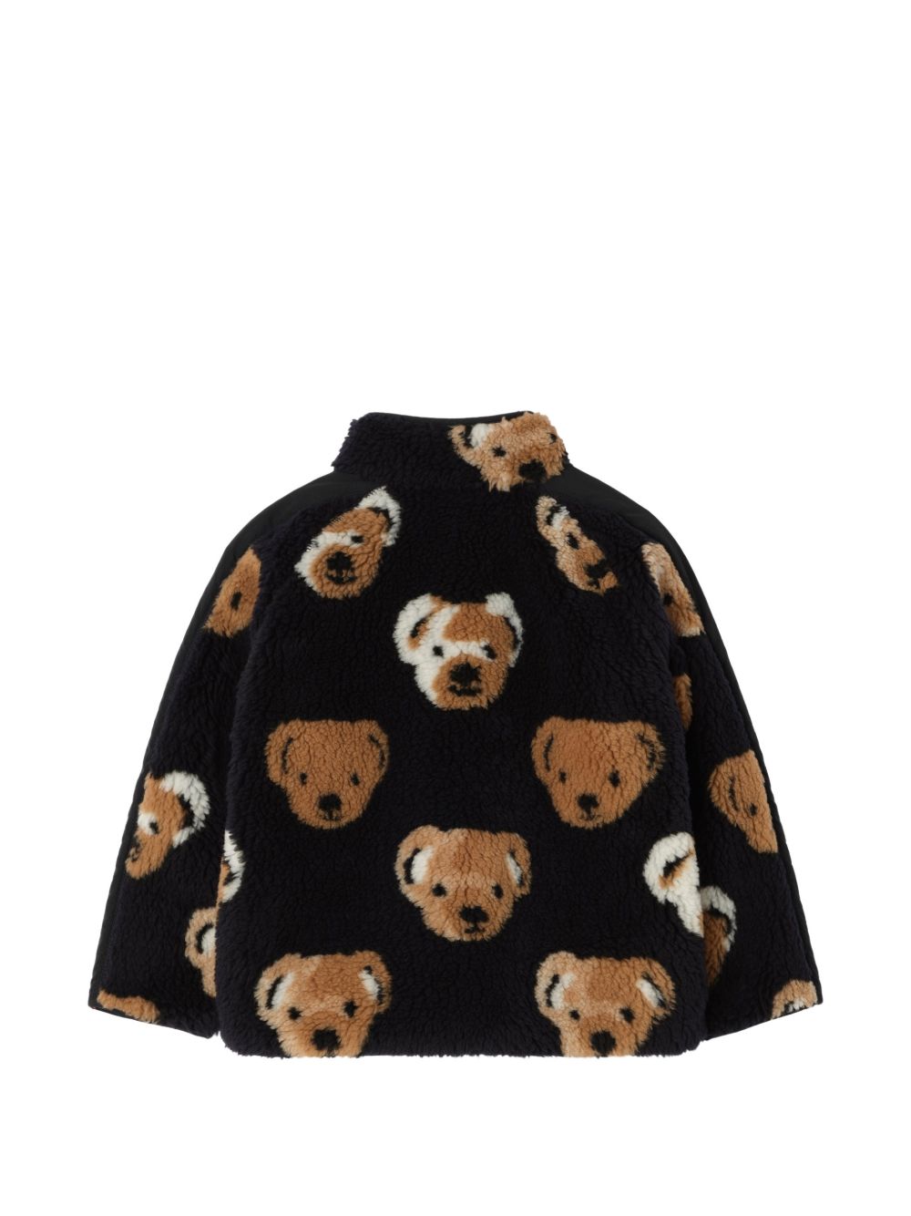 Felpa teddy nera con orsi e logo Burberry