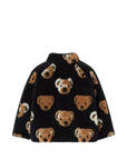 Felpa teddy nera con orsi e logo Burberry