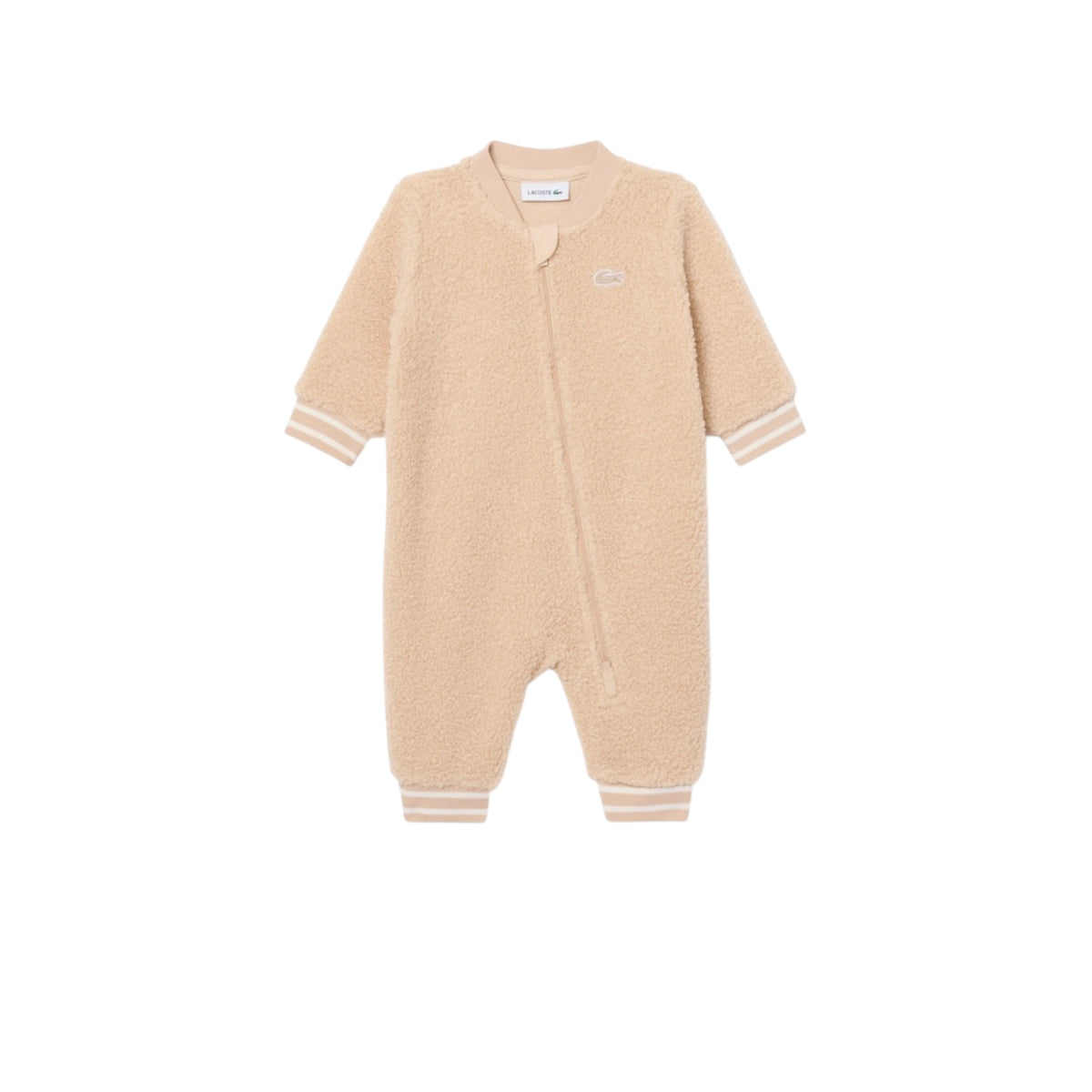 Tutina teddy beige con patch logo Lacoste