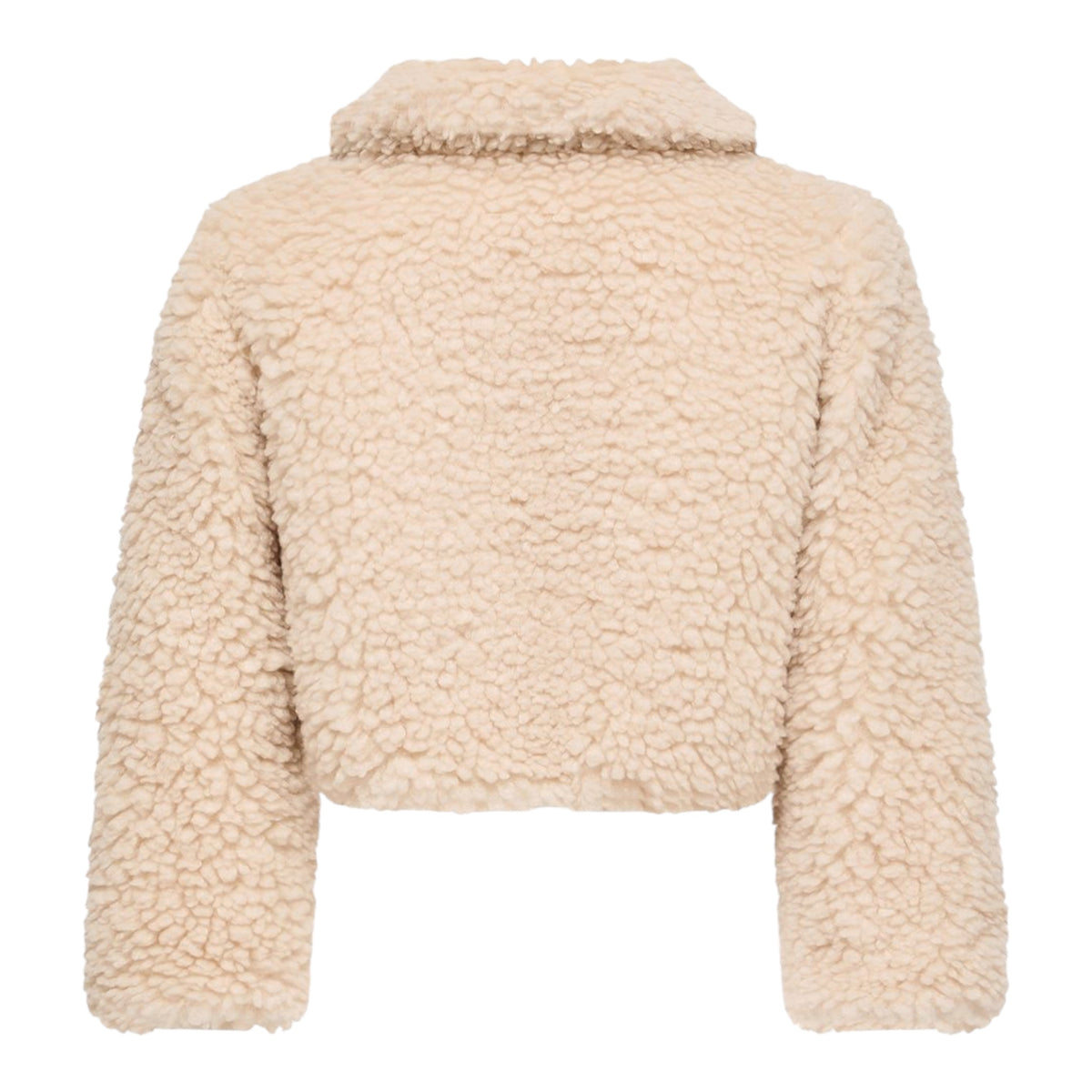 Felpa teddy panna con patch Moncler