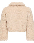 Felpa teddy panna con patch Moncler