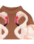 Maglione marrone con dettagli logo Chloé frontali
