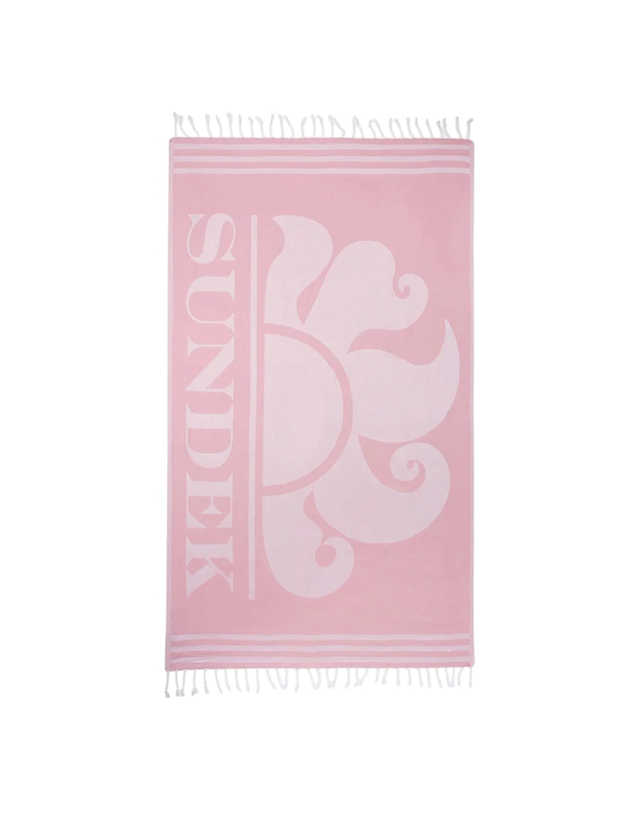 Telo mare rosa con dettaglio logo Sundek
