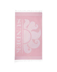 Telo mare rosa con dettaglio logo Sundek
