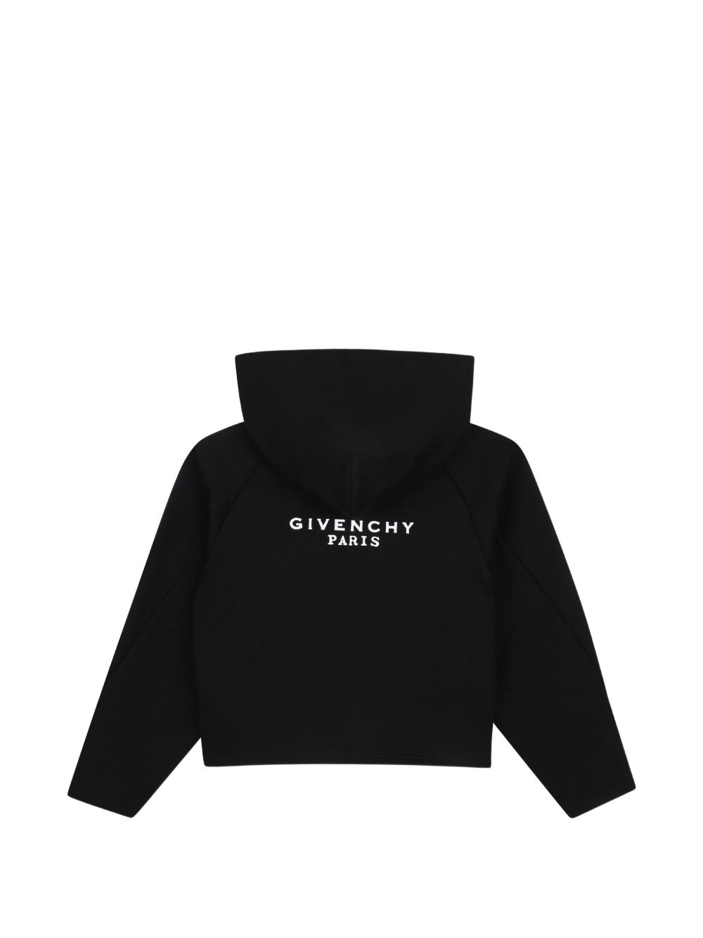 Felpa nera con zip e cappuccio con stampa logo Givenchy a contrasto