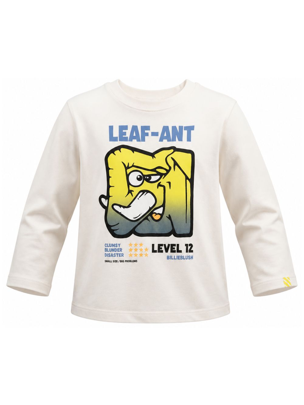 T-shirt bianca manica lunga con dettagli logo Billieblush frontali
