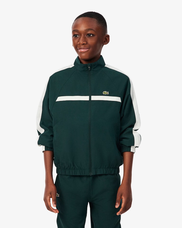 Completo tuta verde con patch logo Lacoste