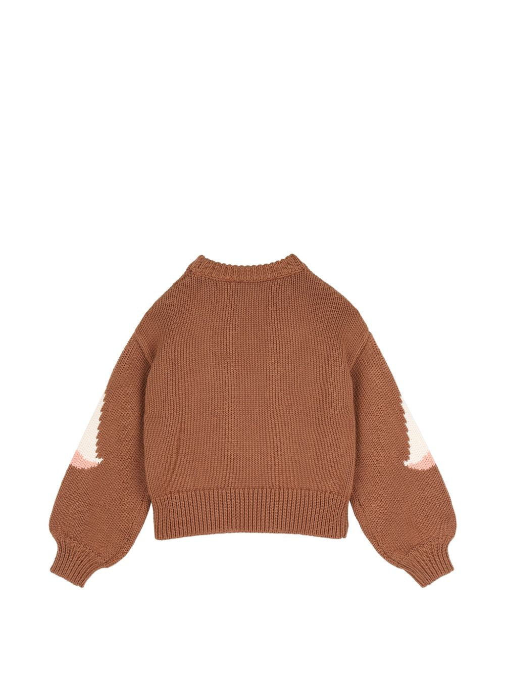 Maglione marrone con dettagli logo Chloé frontali